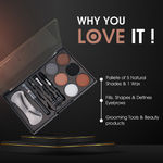 Buy Colors Queen Eyebrow Styling Kit with 5 Highly Pi gmented Shades and 1 Wax, Spoolie, Eyebrow Pencil, Eyebrow Stencil, Hair Plucker & Angular Brush - 15 gm - Purplle