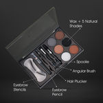 Buy Colors Queen Eyebrow Styling Kit with 5 Highly Pi gmented Shades and 1 Wax, Spoolie, Eyebrow Pencil, Eyebrow Stencil, Hair Plucker & Angular Brush - 15 gm - Purplle