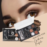 Buy Colors Queen Eyebrow Styling Kit with 5 Highly Pi gmented Shades and 1 Wax, Spoolie, Eyebrow Pencil, Eyebrow Stencil, Hair Plucker & Angular Brush - 15 gm - Purplle