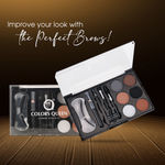 Buy Colors Queen Eyebrow Styling Kit with 5 Highly Pi gmented Shades and 1 Wax, Spoolie, Eyebrow Pencil, Eyebrow Stencil, Hair Plucker & Angular Brush - 15 gm - Purplle