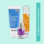Buy The Derma Co. Clear Skin Trio: Salicylic Facewash, Serum & Hyaluronic Sunscreen for Blemish-Free Protection Combo of 3 - Purplle