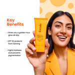 Buy Foxtale Glow Sunscreen SPF 50 PA++++ Lightweight with Vitamin C and Niacinamide | Fast Absorbing | UVA and UVB filters Prevents Tanning | No White Cast | Non-Greasy | For Men & Women | All Skin Types - 50 ml - Purplle