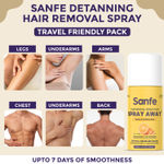 Buy Sanfe Painless & Detan Hair Removal Spray Foam - 25 ml | For Bikini, Chest, Legs, Arms & UnderArm - Purplle