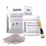 Buy Sanfe Charcoal Detan Hair Removal Wax Powder | 8 Minute Painless | Organic - 100gm - Purplle