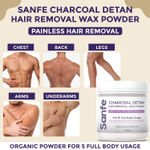 Buy Sanfe Charcoal Detan Hair Removal Wax Powder | 8 Minute Painless | Organic - 100gm - Purplle