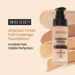 Buy Swiss Beauty Airbrush Finish Full Coverage Foundation -6 Warm Sun (30 ml) - Purplle