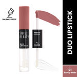 Buy Swiss Beauty Duo Lipstick Matte Finish & Smudge-Proof Liquid Lipstick with Transparent Lip-gloss | Transfer -Proof and Long lasting 1-Barely Nude - 10 ml - Purplle