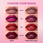 Buy Swiss Beauty Duo Lipstick Matte Finish & Smudge-Proof Liquid Lipstick with Transparent Lip-gloss | Transfer -Proof and Long lasting 2- Poison Pink - Purplle