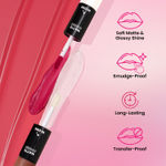 Buy Swiss Beauty Duo Lipstick Matte Finish & Smudge-Proof Liquid Lipstick with Transparent Lip-gloss | Transfer -Proof and Long lasting 2- Poison Pink - Purplle