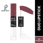 Buy Swiss Beauty Duo Lipstick Matte Finish & Smudge-Proof Liquid Lipstick with Transparent Lip-gloss | Transfer -Proof and Long lasting 7- Vintage Pink - 10 ml - Purplle