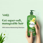 Buy Dabur Vatika Aloe Vera & Olive Intense Moisturising Shampoo - 640 ml | Upto 24 hour hydration | No Parabens & Silicones | With Goodness of Vitamin E | Nourishes and Strengthens Hair, and Prevents Dryness - Purplle