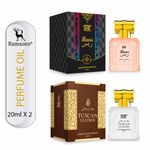 Buy Ramsons Perfumes SRF Raees & Tuscan Leather Concentrated Perfume Oil (Attar) Combo - 40ml Pack of 2 - Purplle