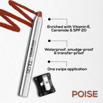 Buy RENEE Colorlock Transfer Not Lip Crayon with Sharpener, Waterproof & Smudgeproof, Lightweight & Long lasting, Highly Pigmented, Ultra Matte Finish, Vitamin E, Ceramide & SPF 20, 01 Poise, 3 gm - Purplle