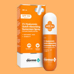 Buy The Derma Co. 1% Hyaluronic Quick-Absorbing Sunscreen Spray | Hyaluronic Acid & Vitamin E | SPF 50 & PA++++ | No White Cast | Hydrating Fluid | Easy Reapplication | Face & Body | All Skin Types - 100 ml - Purplle