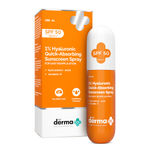 Buy The Derma Co. 1% Hyaluronic Quick-Absorbing Sunscreen Spray | Hyaluronic Acid & Vitamin E | SPF 50 & PA++++ | No White Cast | Hydrating Fluid | Easy Reapplication | Face & Body | All Skin Types - 100 ml - Purplle