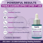 Buy Sanfe 25% AHA + 2% BHA Peeling Solution For Face & Body | Exfoliates, De-tan & Removes Ingrown Hairs | 10min Treatment, 30 ml - Purplle