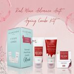 Buy Glamveda Red Wine Advance Anti Ageing Combo Gift Pack | Reduces signs of ageing | Face Wash, Facial Kit & Peel Off Mask 240 gm - Purplle