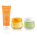 Buy Dot & Key Radiant Glow AM PM Routine: Vitamin C + E Super Bright Gel Face Wash | Vitamin C + E Sorbet Super Bright Moisturizer | CICA Calming Skin Renewing Night Gel,220 ml - Purplle