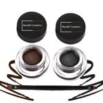 Buy RONZILLE Black & Brown 2 in 1 WaterProof & Smudge Proof Gel Eyeliner Kajal - Purplle