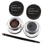 Buy RONZILLE Black & Brown 2 in 1 WaterProof & Smudge Proof Gel Eyeliner Kajal - Purplle