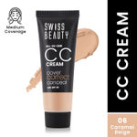 Buy Swiss Beauty All-In-One CC Cream Cover Correct & Conceal with SPF 30 06-Caramel Beige (25 gm) - Purplle
