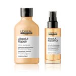 Buy L'Oreal Professionnel Serie Expert Absolut Repair Shampoo + L'Oreal Professionnel Absolut Repair Oil 10-in-1 (300 ml + 90 ml) - Purplle
