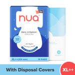 Buy Nua All Night Comfort Sanitary Pads | Pack of 10 (XL++ 320mm) | Twin Layer Protection | 50% Wider Back and Anti Stain Wings | Upto 10 Hours of Absorption | Super Soft and Breathable | No Rashes | 100% Toxic-Free - Purplle