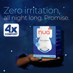 Buy Nua All Night Comfort Sanitary Pads | Pack of 10 (XL++ 320mm) | Twin Layer Protection | 50% Wider Back and Anti Stain Wings | Upto 10 Hours of Absorption | Super Soft and Breathable | No Rashes | 100% Toxic-Free - Purplle