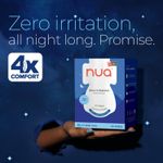 Buy Nua All Night Comfort Sanitary Pads | Pack of 10 (XL++ 320mm) | Twin Layer Protection | 50% Wider Back and Anti Stain Wings | Upto 10 Hours of Absorption | Super Soft and Breathable | No Rashes | 100% Toxic-Free - Purplle