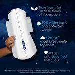 Buy Nua All Night Comfort Sanitary Pads | Pack of 10 (XL++ 320mm) | Twin Layer Protection | 50% Wider Back and Anti Stain Wings | Upto 10 Hours of Absorption | Super Soft and Breathable | No Rashes | 100% Toxic-Free - Purplle