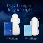 Buy Nua All Night Comfort Sanitary Pads | Pack of 10 (XL++ 320mm) | Twin Layer Protection | 50% Wider Back and Anti Stain Wings | Upto 10 Hours of Absorption | Super Soft and Breathable | No Rashes | 100% Toxic-Free - Purplle