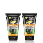 Buy Garnier Men Turbo Bright Anti-Pollution Double Action Facewash (100g)- Pack of 2 - Purplle