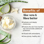 Buy Good Vibes Aloe Vera & Shea Butter Hydrating Sunscreen Lotion SPF 50, Skin Moisturizing | Vegan, No Parabens, No Mineral Oil, No Silicones (110 ml) - Purplle