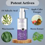 Buy Dermistry 1% Salicylic Acid Back Acne Body Shower Gel Wash | Neem Apple Cider Vinegar Niacinamide I Exfoliator Deep Cleansing of Oily Skin | Breakouts Backne Pimples Remove | Men Women (200 ml) - Purplle