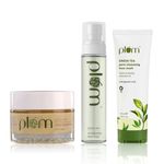 Buy Plum Green Tea Face Care Kit (Face Wash 100 ml + Face Mask 60gm + Hydrating Face Mist 100 ml) - Purplle