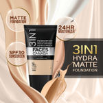Buy FACES CANADA All Day Hydra Matte Foundation - Mini | 3-in-1 Foundation + Moisturizer + SPF 30 | 24 HR Aloe Hydration & Vitamin C | 10HR Long Wear | Medium to High Buildable Coverage | Absolute Ivory | 18 ml - Purplle