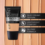 Buy FACES CANADA All Day Hydra Matte Foundation - Mini | 3-in-1 Foundation + Moisturizer + SPF 30 | 24 HR Aloe Hydration & Vitamin C | 10HR Long Wear | Medium to High Buildable Coverage | Caramel Natural | 18 ml - Purplle