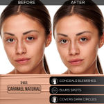 Buy FACES CANADA All Day Hydra Matte Foundation - Mini | 3-in-1 Foundation + Moisturizer + SPF 30 | 24 HR Aloe Hydration & Vitamin C | 10HR Long Wear | Medium to High Buildable Coverage | Caramel Natural | 18 ml - Purplle