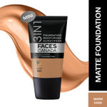 Buy FACES CANADA All Day Hydra Matte Foundation - Mini | 3-in-1 Foundation + Moisturizer + SPF 30 | 24 HR Aloe Hydration & Vitamin C | 10HR Long Wear | Medium to High Buildable Coverage | Warm Sand | 18 ml - Purplle
