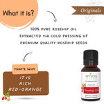 Buy Mystiq Living Originals - Rosehip Oil | 100% Pure, Cold Pressed | For Face, Nails, Hair and Skin | Anti Aging, Fine Lines, Acne Scars and Anti Pigmentation - 15 ML - Purplle