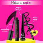 Buy NY Bae Eye Glam Trio | Eye Love Volumizing Mascara (8 ml) | Truly Matte Smudgeproof Liquid Eyeliner (4.5 ml) | The Big Apple of My Eyes Waterproof Black Kajal (0.30 gm) | Eye Makeup | Travel Kit - Purplle