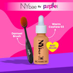 Buy NY Bae Ace Your Base Duo | Warm Cashew Seum Foundation 03 (30 ml) | Purplle Delightful Damsel Compact Brush | Even Application | Dense & Soft Brush | Dewy | Korean Glow |Makeup Kit - Purplle