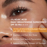 Buy mCaffeine CLEAR GLOW 1% Kojic Acid & Alpha Arbutin Brightening Sunscreen SPF 50 PA++++ |Niacinamide-Dark Spots & Pigmentation| UVA-B Sun Protection|No White Cast, Non Greasy For Men & Women - 50 ml - Purplle