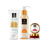 Buy Good Vibes Glow Trio | Anti Blemish Vitamin C Face Wash (120 ml) | Gold Peel Off Mask (50 g) | Beetroot Plumping Lip Balm (5.5g) | Radiant Skin | Gold Glow | Plump lips - Purplle