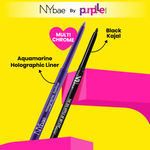 Buy NY Bae Chrome Eyes Duo | Holographic Eyeliner - Aquamarine 01 (0.25 gm) | The Big Apple Of My Eyes Kohl (0.30 gm)| Black Kajal | Waterproof | Multi-Chrome Liner | Smudgeproof | Smooth & Pigmented | Eye Makeup - Purplle