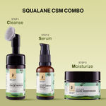 Buy Pilgrim Squalane CSM Combo : Face Wash (100 ml) + Creme Serum (30ml) + Squalane Glow Moisturizer (50gm) - Purplle