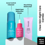 Buy Foxtale Clear Skin Night Care Combo : Acne Control Cleanser (100 ml) + Spot Reduction Drops (30 ml) + Nourishing Face Moisturizer (50 ml) - Purplle