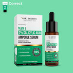 Buy Dr. Sheth's Neem & 2% Salicylic Acid Ampoule Serum | Highly Effective | 99% Pure Grade Salicylic Acid | For Acne, Blackheads & Open Pores | Reduces Excess Oil | For Men & Women |For All Skin Types|30 ml - Purplle