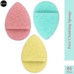 Buy MeSkin Facial Cleansing Sponges - Drop Shape Puff (Assorted Colors, Pack of 1) - Purplle