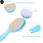 Buy MeSkin 2-in-1 Paddle Brush with Foot Scrubber and Handle, Including Pumice Stone (Assorted Color, Pack of 1) - Purplle